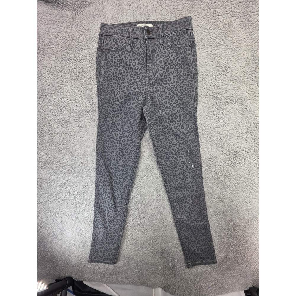 Abercrombie & Fitch Jeggings Womens Size 4 Gray Leopard Print Skinny High‎ Rise